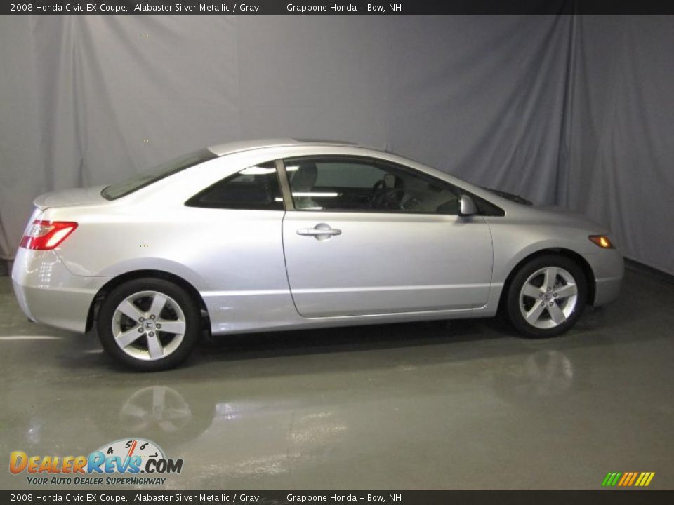 2008 Honda Civic EX Coupe Alabaster Silver Metallic / Gray Photo #4