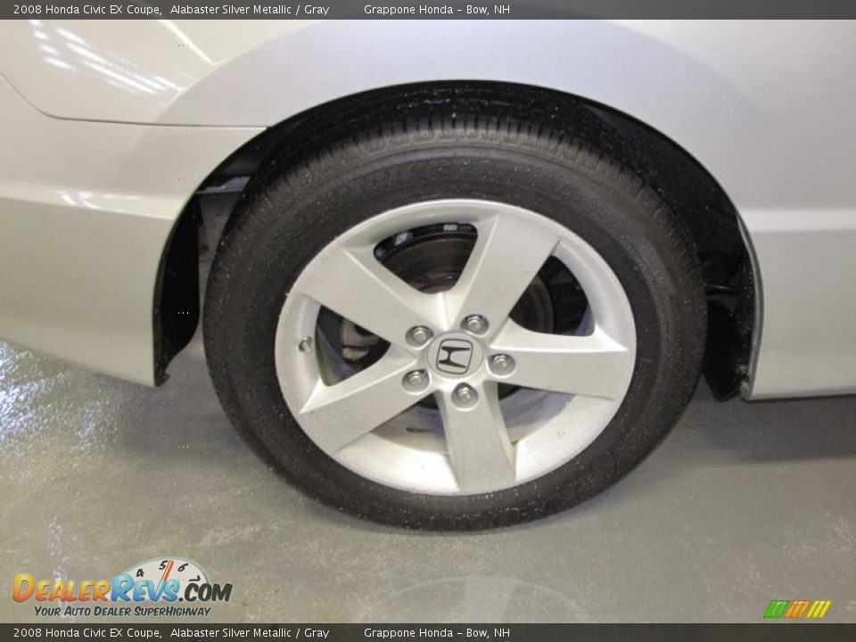 2008 Honda Civic EX Coupe Alabaster Silver Metallic / Gray Photo #5