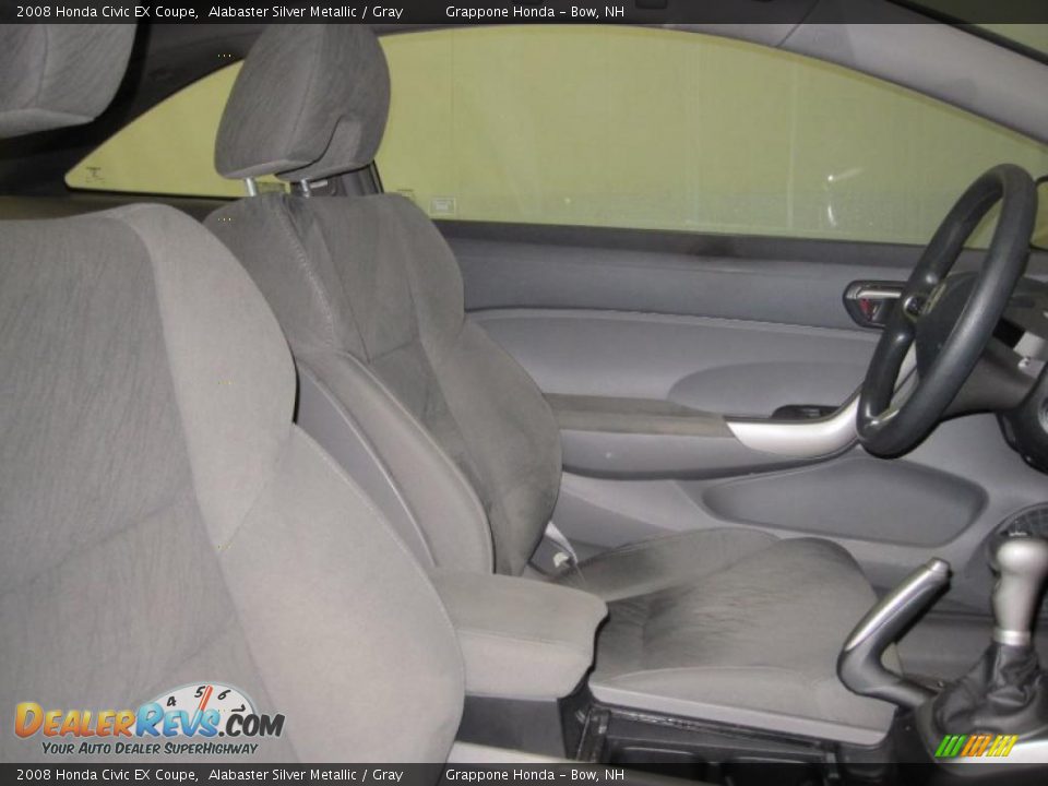 2008 Honda Civic EX Coupe Alabaster Silver Metallic / Gray Photo #7