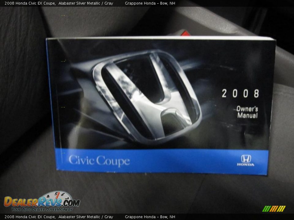 2008 Honda Civic EX Coupe Alabaster Silver Metallic / Gray Photo #9