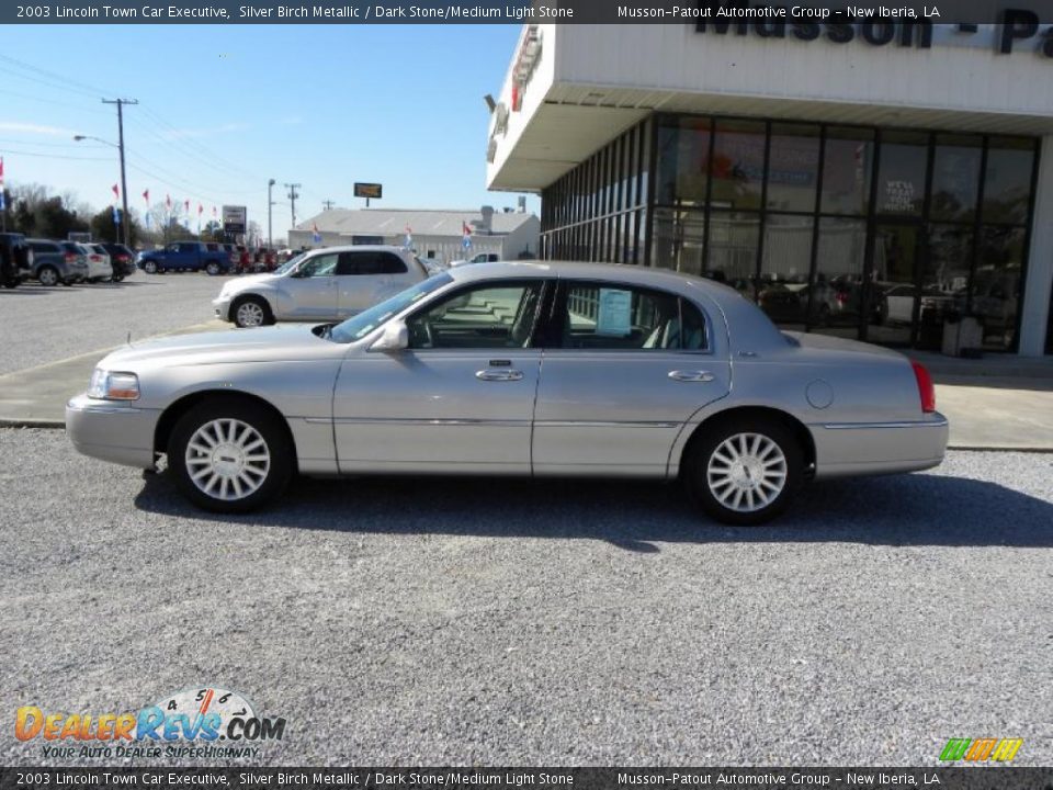 2003 Lincoln Town Car Executive Silver Birch Metallic / Dark Stone/Medium Light Stone Photo #2