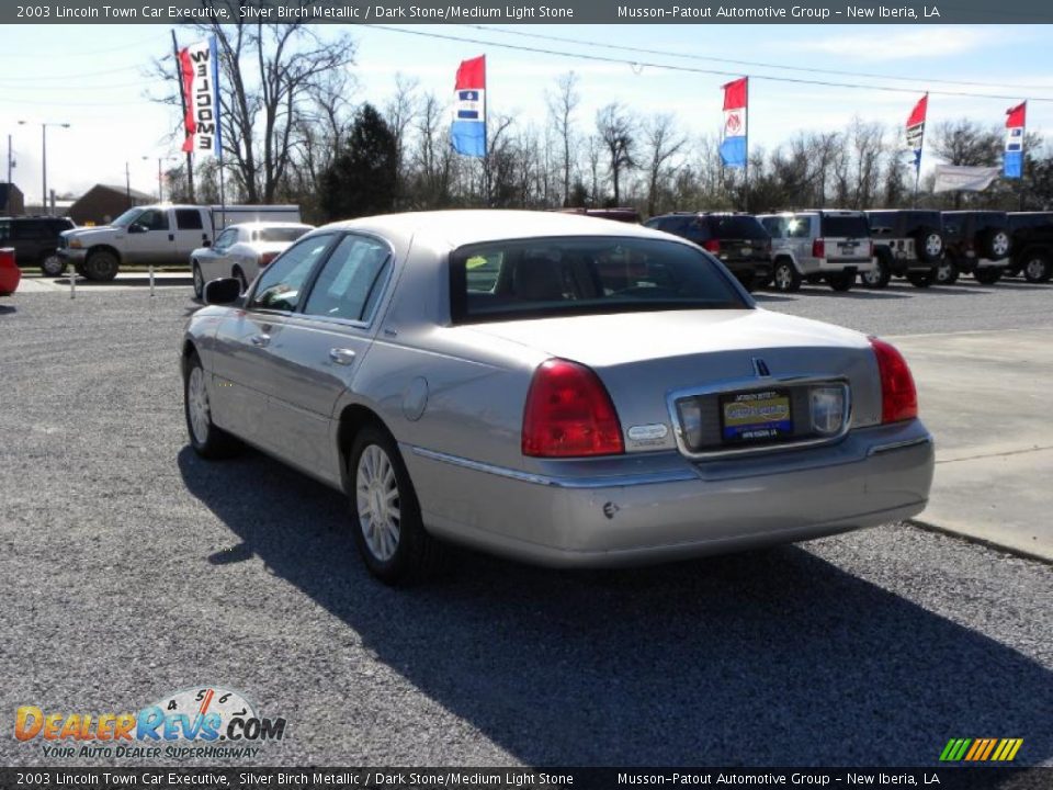 2003 Lincoln Town Car Executive Silver Birch Metallic / Dark Stone/Medium Light Stone Photo #3