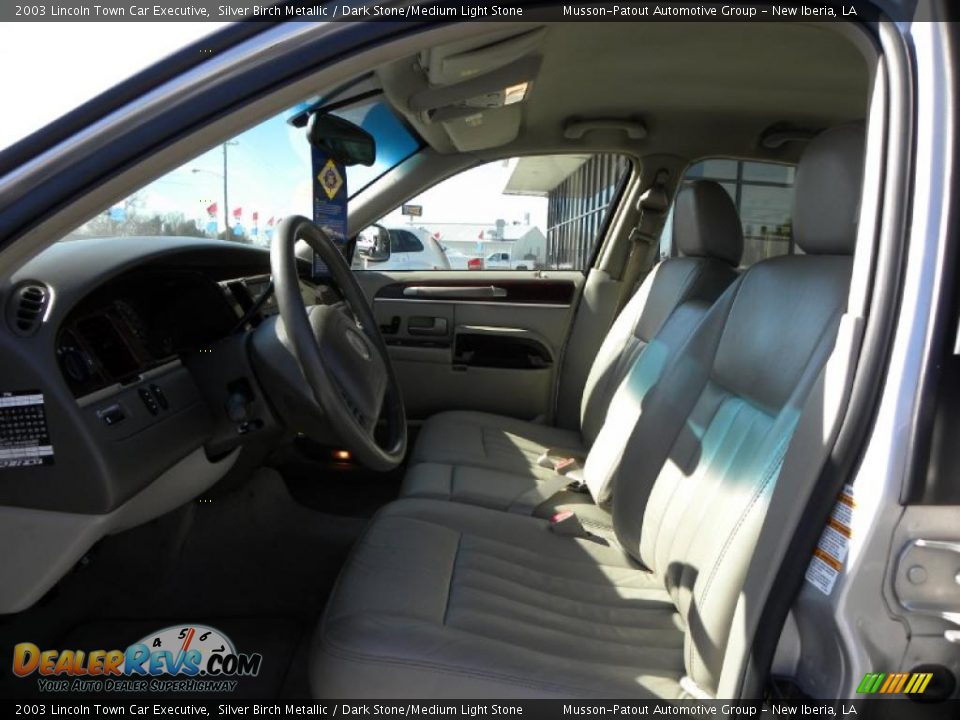 2003 Lincoln Town Car Executive Silver Birch Metallic / Dark Stone/Medium Light Stone Photo #9