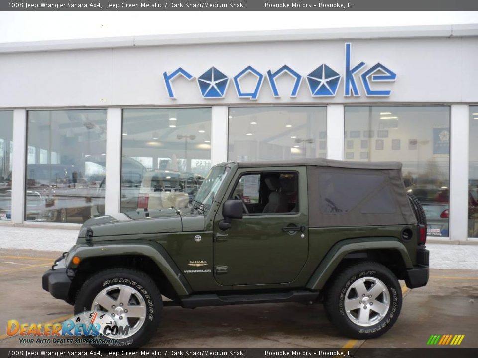 2008 Jeep Wrangler Sahara 4x4 Jeep Green Metallic / Dark Khaki/Medium Khaki Photo #1