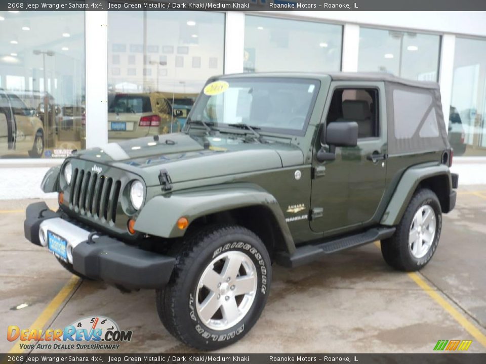 2008 Jeep Wrangler Sahara 4x4 Jeep Green Metallic / Dark Khaki/Medium Khaki Photo #2