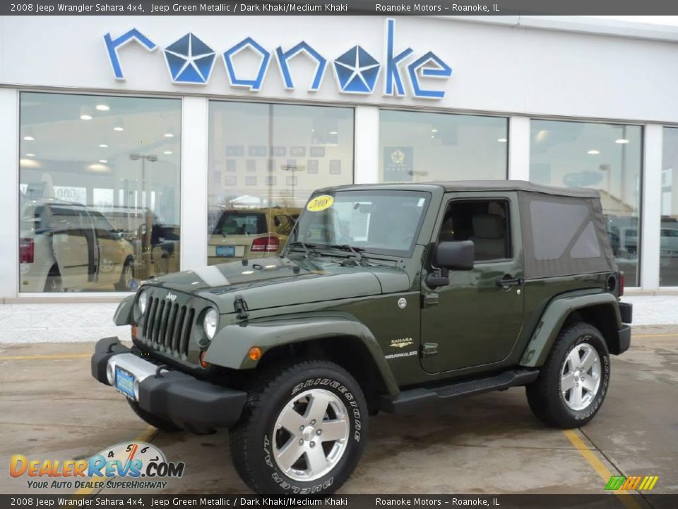 2008 Jeep Wrangler Sahara 4x4 Jeep Green Metallic / Dark Khaki/Medium Khaki Photo #3