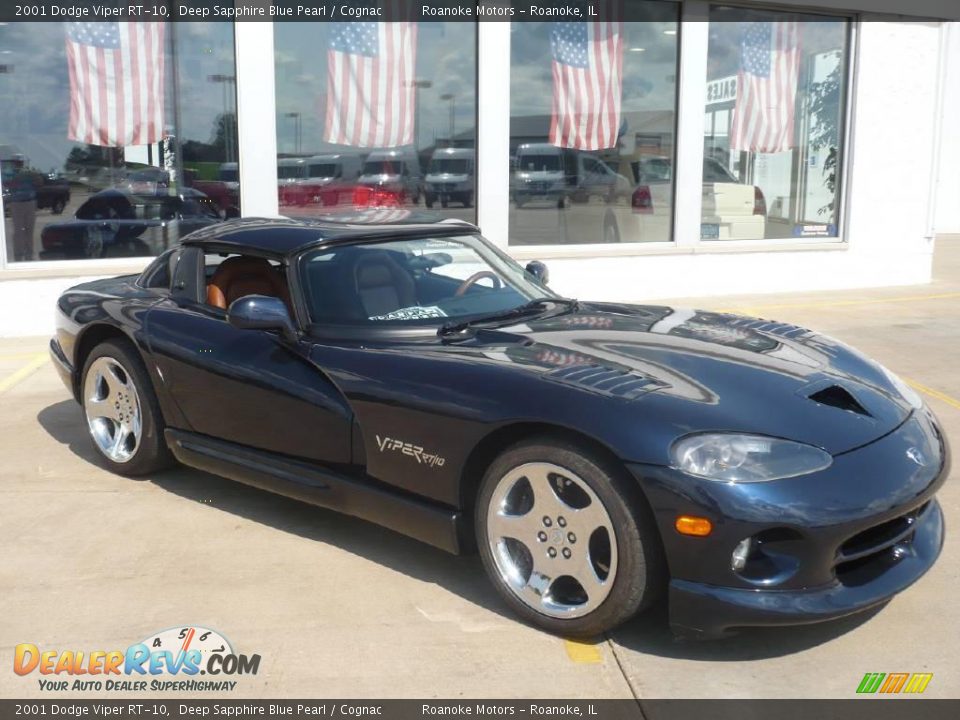 2001 Dodge Viper RT-10 Deep Sapphire Blue Pearl / Cognac Photo #2