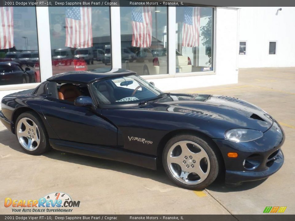 2001 Dodge Viper RT-10 Deep Sapphire Blue Pearl / Cognac Photo #12