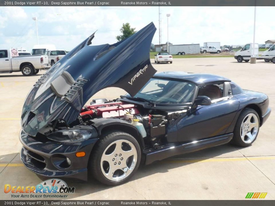 2001 Dodge Viper RT-10 Deep Sapphire Blue Pearl / Cognac Photo #34