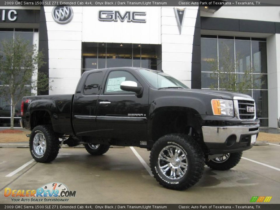 2009 GMC Sierra 1500 SLE Z71 Extended Cab 4x4 Onyx Black / Dark Titanium/Light Titanium Photo #2