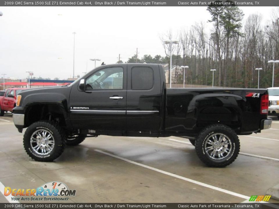 2009 GMC Sierra 1500 SLE Z71 Extended Cab 4x4 Onyx Black / Dark Titanium/Light Titanium Photo #4