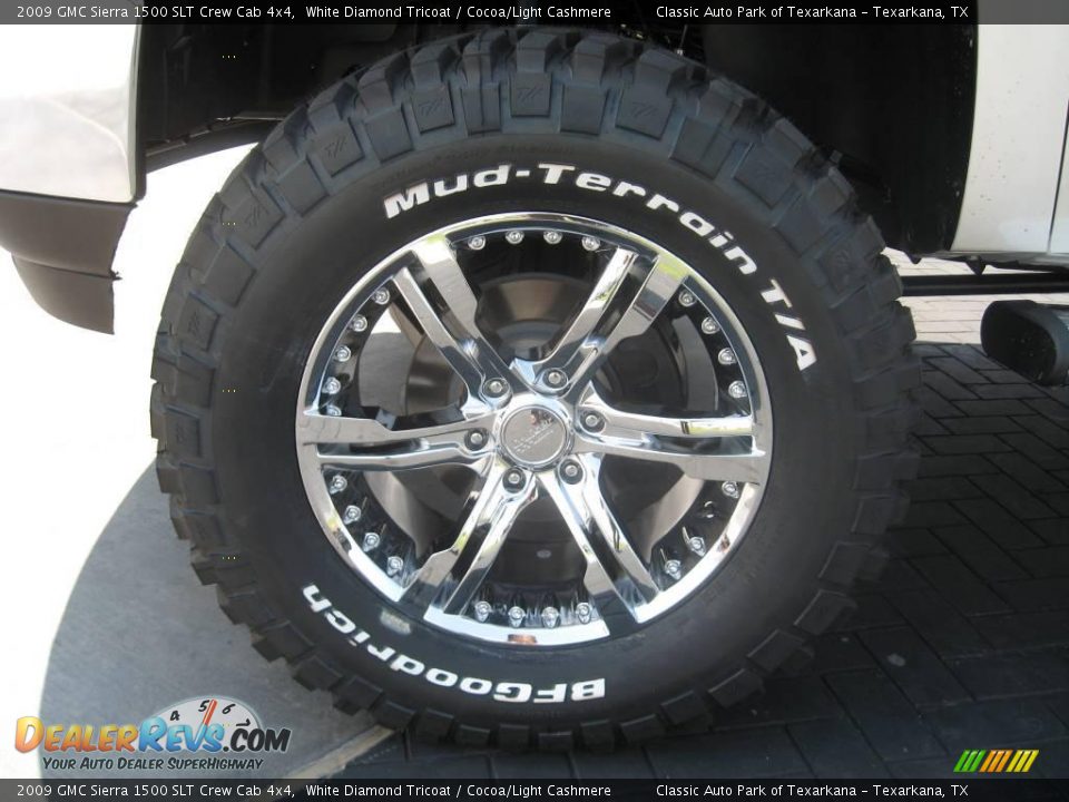 2009 GMC Sierra 1500 SLT Crew Cab 4x4 White Diamond Tricoat / Cocoa/Light Cashmere Photo #9