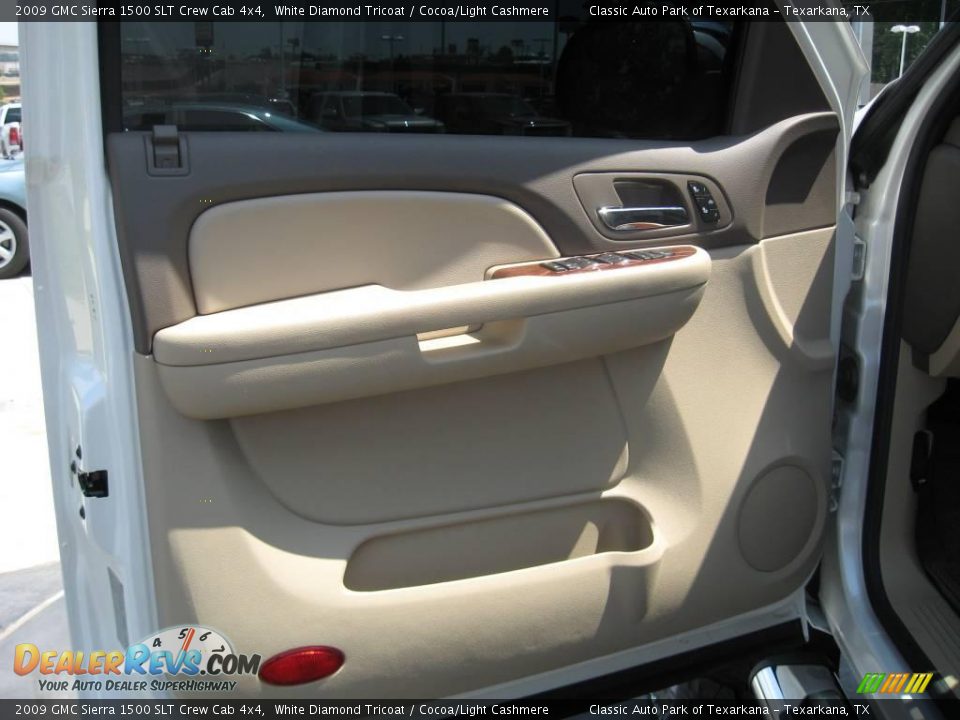 2009 GMC Sierra 1500 SLT Crew Cab 4x4 White Diamond Tricoat / Cocoa/Light Cashmere Photo #14