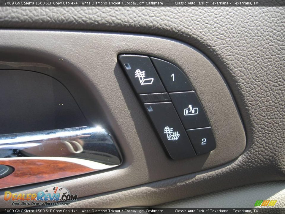 2009 GMC Sierra 1500 SLT Crew Cab 4x4 White Diamond Tricoat / Cocoa/Light Cashmere Photo #15
