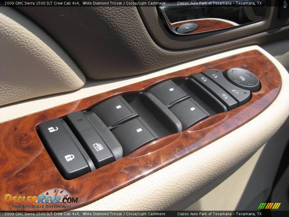 2009 GMC Sierra 1500 SLT Crew Cab 4x4 White Diamond Tricoat / Cocoa/Light Cashmere Photo #16