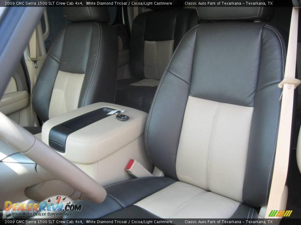 2009 GMC Sierra 1500 SLT Crew Cab 4x4 White Diamond Tricoat / Cocoa/Light Cashmere Photo #17