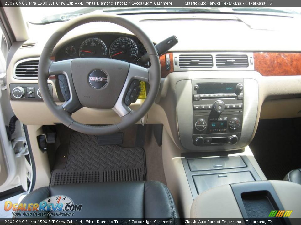 2009 GMC Sierra 1500 SLT Crew Cab 4x4 White Diamond Tricoat / Cocoa/Light Cashmere Photo #23