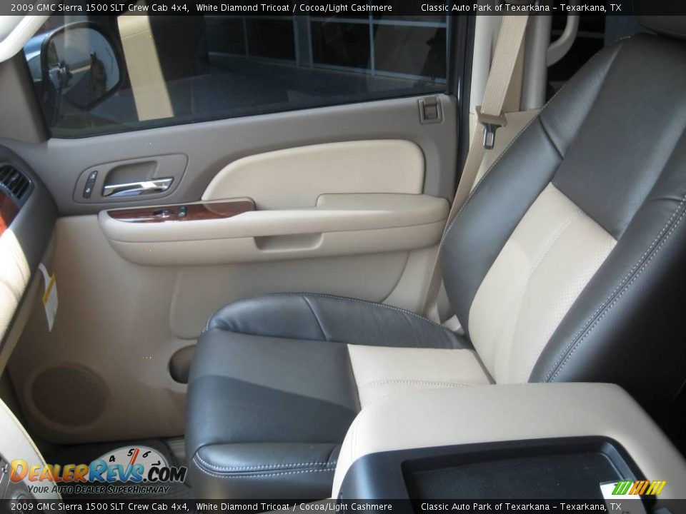 2009 GMC Sierra 1500 SLT Crew Cab 4x4 White Diamond Tricoat / Cocoa/Light Cashmere Photo #25