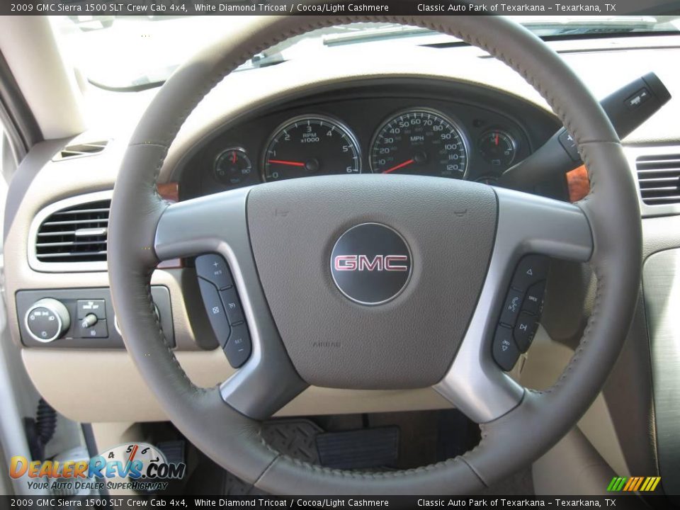 2009 GMC Sierra 1500 SLT Crew Cab 4x4 White Diamond Tricoat / Cocoa/Light Cashmere Photo #26