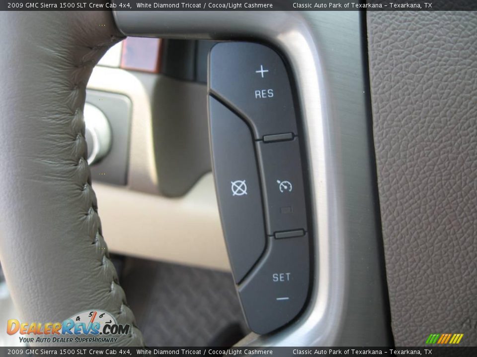 2009 GMC Sierra 1500 SLT Crew Cab 4x4 White Diamond Tricoat / Cocoa/Light Cashmere Photo #27
