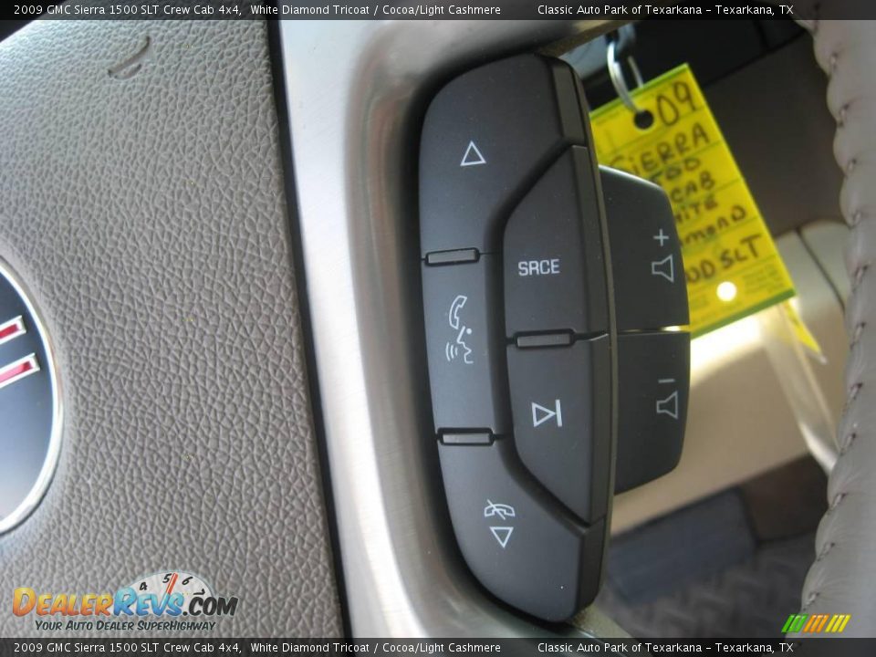 2009 GMC Sierra 1500 SLT Crew Cab 4x4 White Diamond Tricoat / Cocoa/Light Cashmere Photo #28