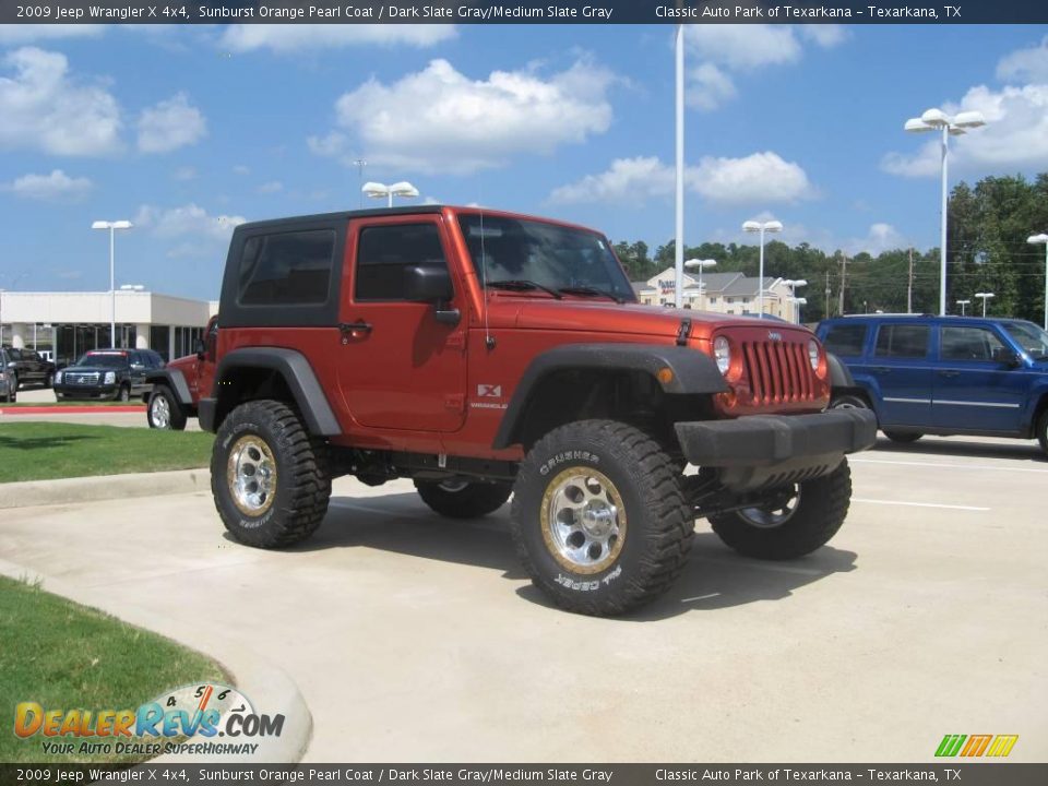 2009 Jeep Wrangler X 4x4 Sunburst Orange Pearl Coat / Dark Slate Gray/Medium Slate Gray Photo #1