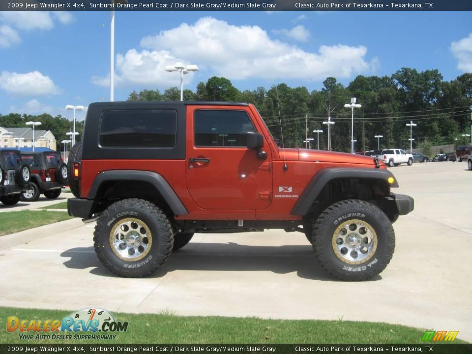 2009 Jeep Wrangler X 4x4 Sunburst Orange Pearl Coat / Dark Slate Gray/Medium Slate Gray Photo #3