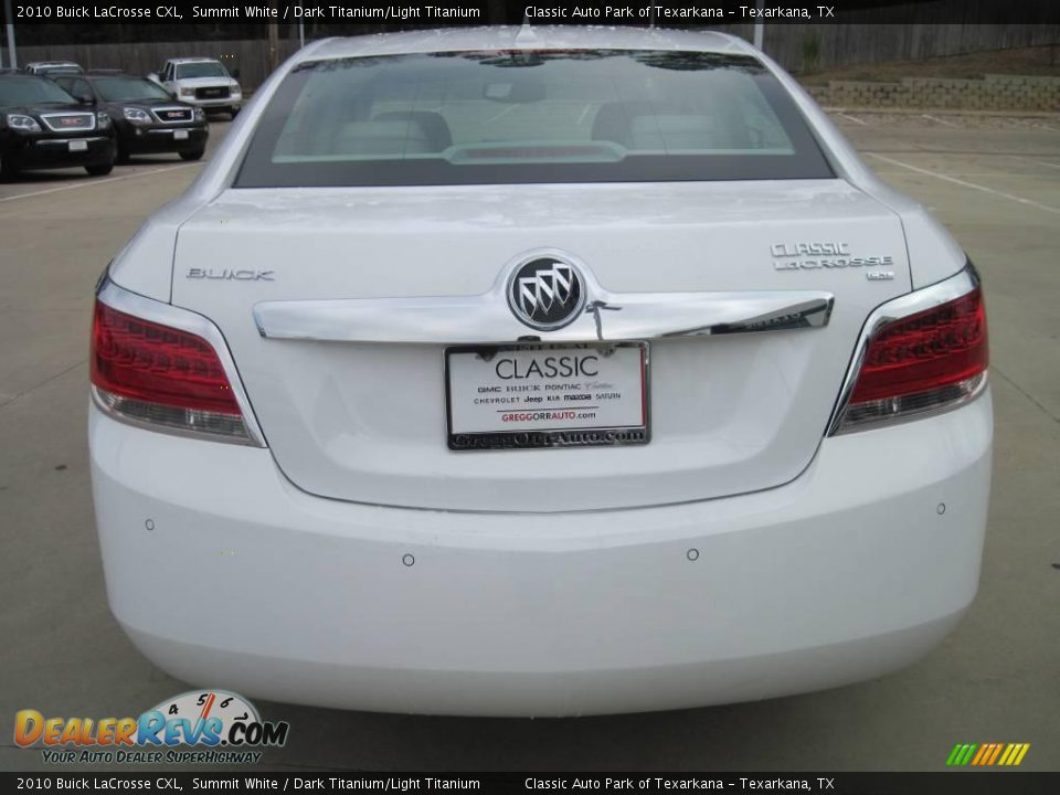 2010 Buick LaCrosse CXL Summit White / Dark Titanium/Light Titanium Photo #6