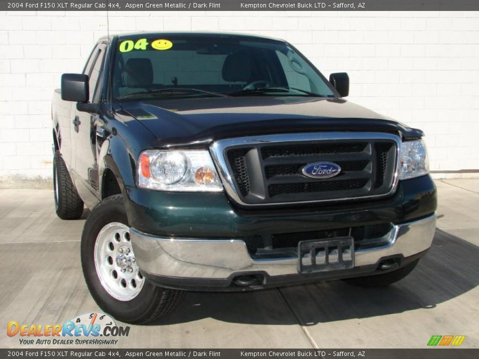 2004 Ford F150 XLT Regular Cab 4x4 Aspen Green Metallic / Dark Flint Photo #4