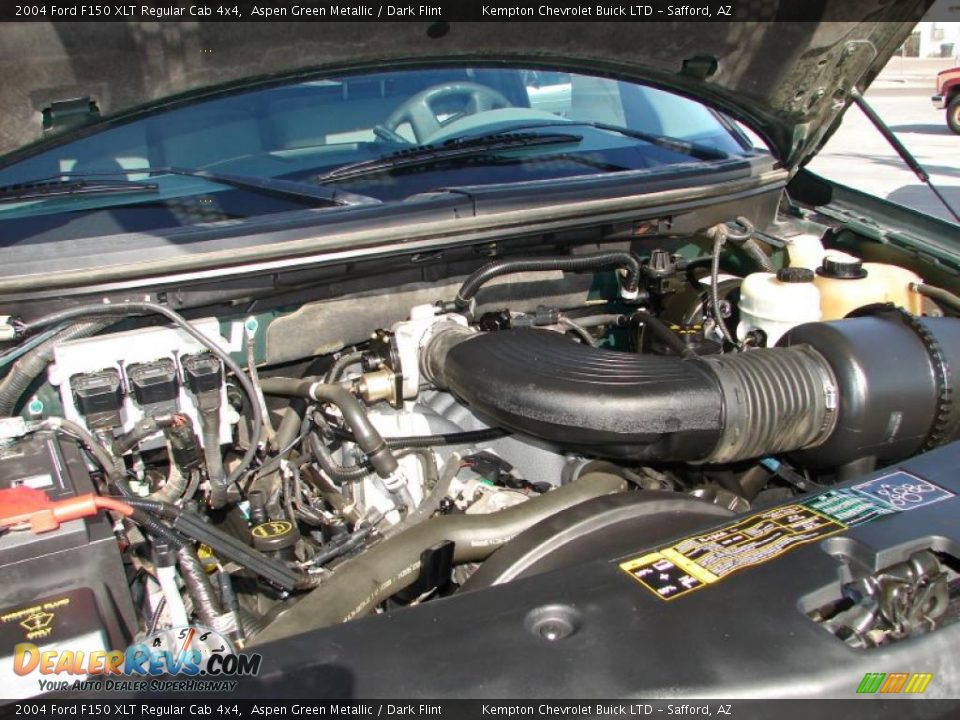 2004 Ford F150 XLT Regular Cab 4x4 Aspen Green Metallic / Dark Flint Photo #5