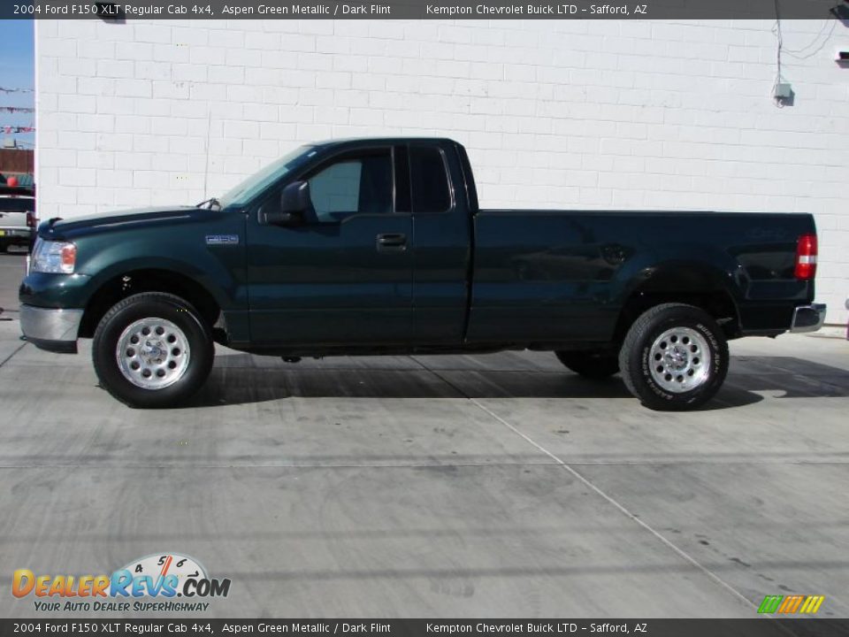 2004 Ford F150 XLT Regular Cab 4x4 Aspen Green Metallic / Dark Flint Photo #10