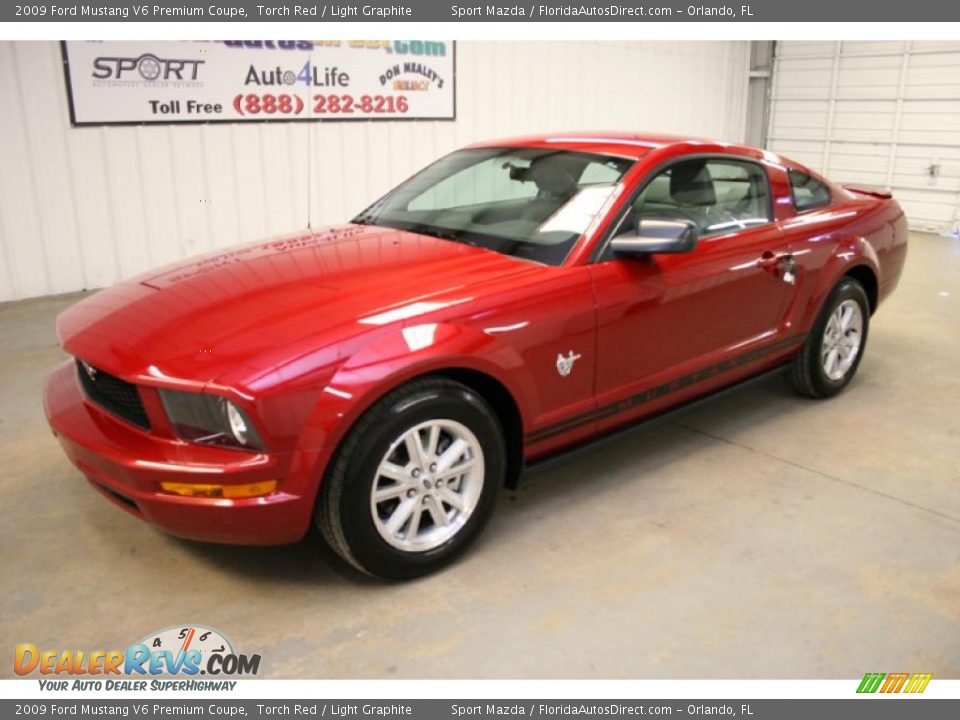 2009 Ford Mustang V6 Premium Coupe Torch Red / Light Graphite Photo #4