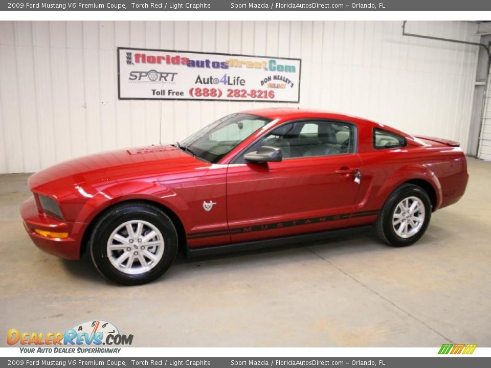 2009 Ford Mustang V6 Premium Coupe Torch Red / Light Graphite Photo #8