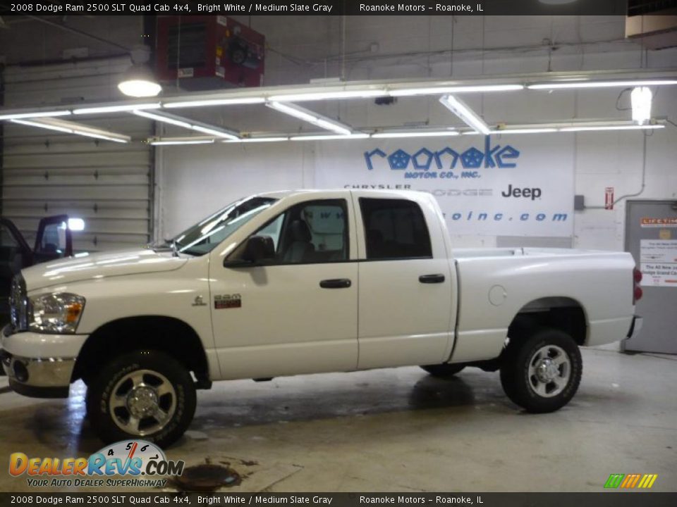 2008 Dodge Ram 2500 SLT Quad Cab 4x4 Bright White / Medium Slate Gray Photo #8