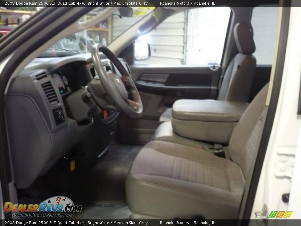 2008 Dodge Ram 2500 SLT Quad Cab 4x4 Bright White / Medium Slate Gray Photo #11