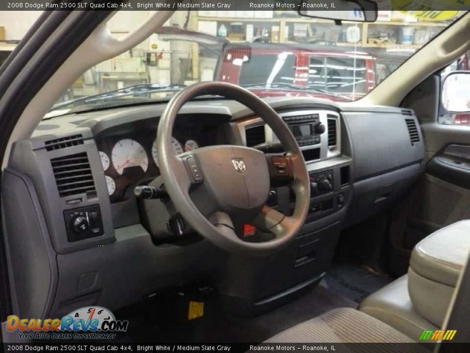 2008 Dodge Ram 2500 SLT Quad Cab 4x4 Bright White / Medium Slate Gray Photo #14