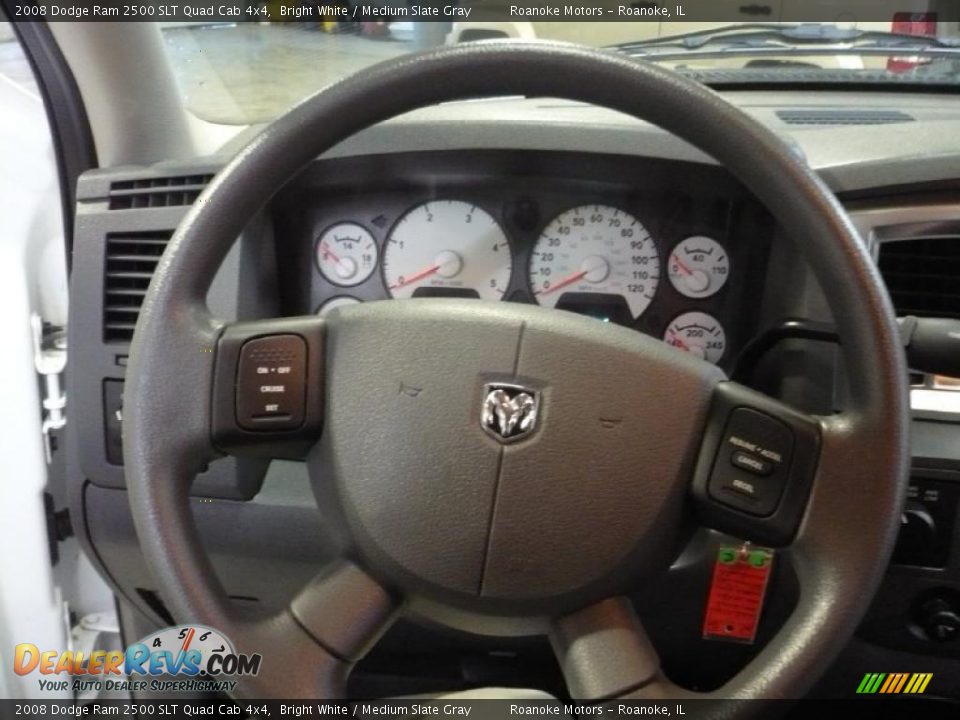 2008 Dodge Ram 2500 SLT Quad Cab 4x4 Bright White / Medium Slate Gray Photo #16