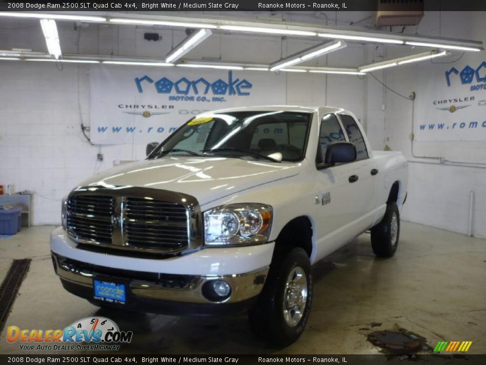 2008 Dodge Ram 2500 SLT Quad Cab 4x4 Bright White / Medium Slate Gray Photo #20