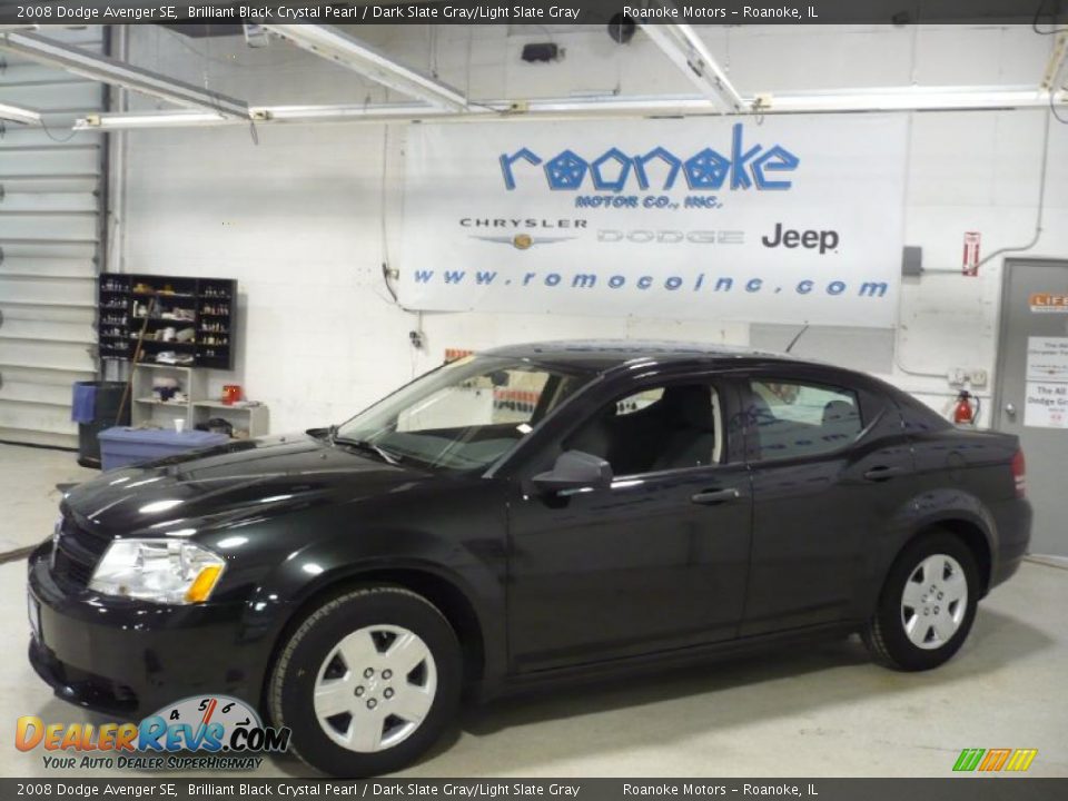 2008 Dodge Avenger SE Brilliant Black Crystal Pearl / Dark Slate Gray/Light Slate Gray Photo #1