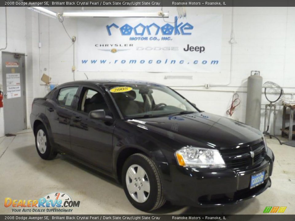 2008 Dodge Avenger SE Brilliant Black Crystal Pearl / Dark Slate Gray/Light Slate Gray Photo #5