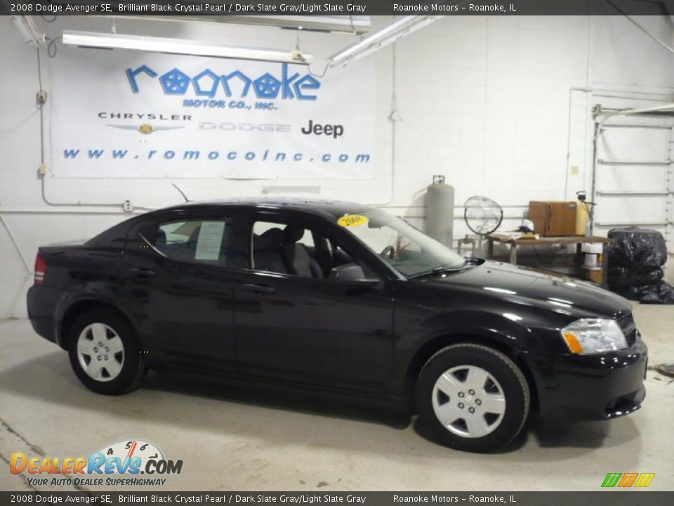 2008 Dodge Avenger SE Brilliant Black Crystal Pearl / Dark Slate Gray/Light Slate Gray Photo #8