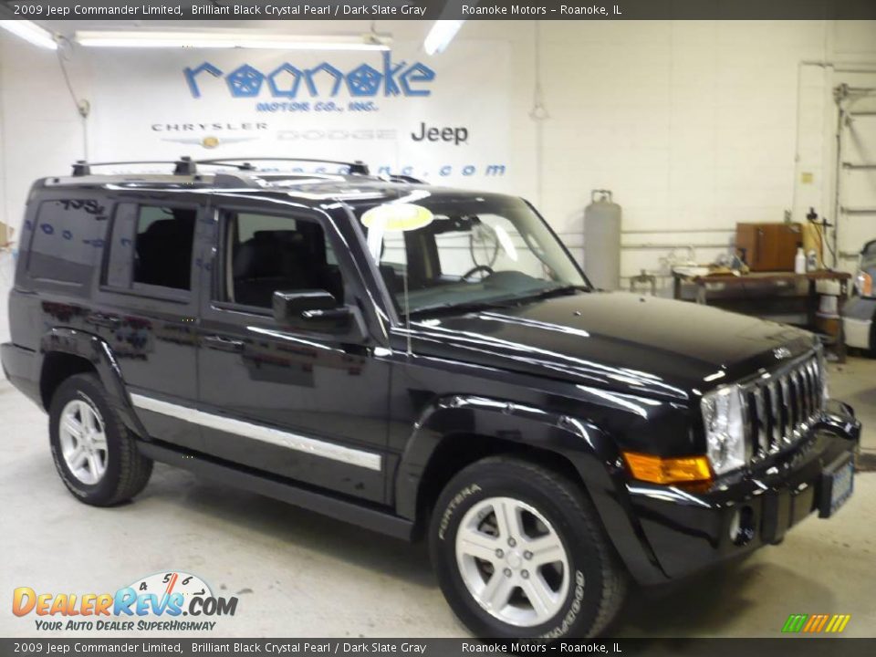 2009 Jeep Commander Limited Brilliant Black Crystal Pearl / Dark Slate Gray Photo #1