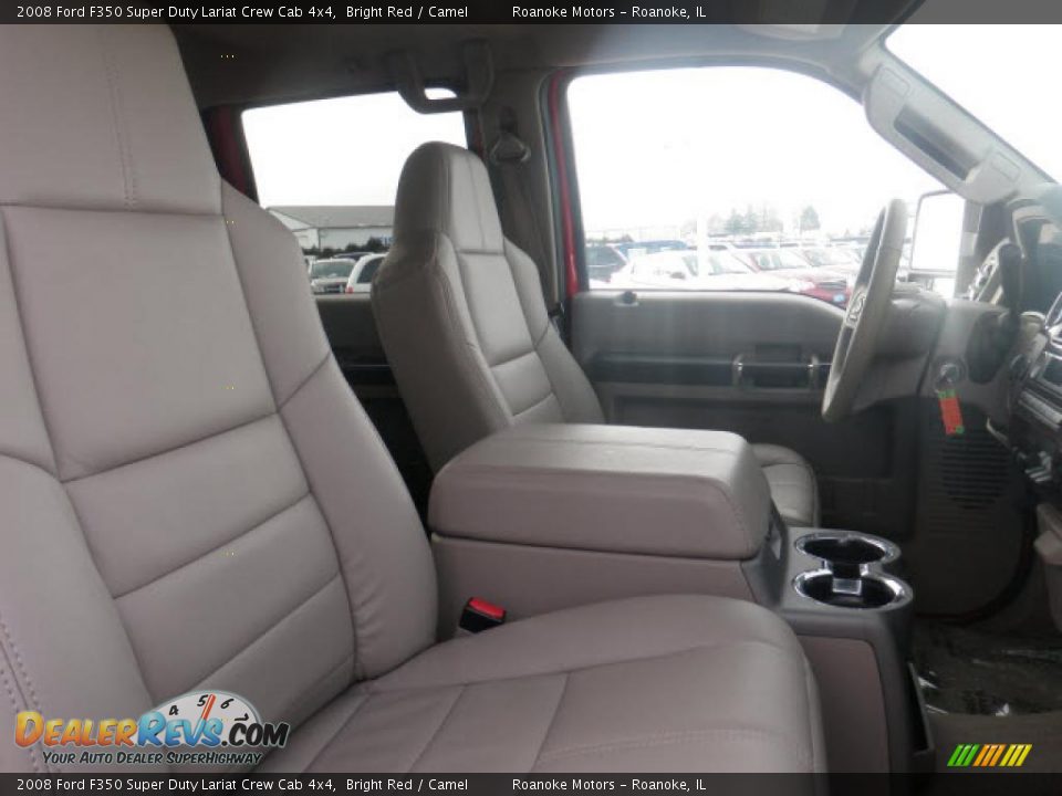 2008 Ford F350 Super Duty Lariat Crew Cab 4x4 Bright Red / Camel Photo #5