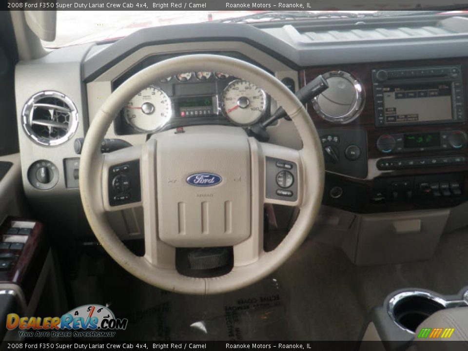 2008 Ford F350 Super Duty Lariat Crew Cab 4x4 Bright Red / Camel Photo #7