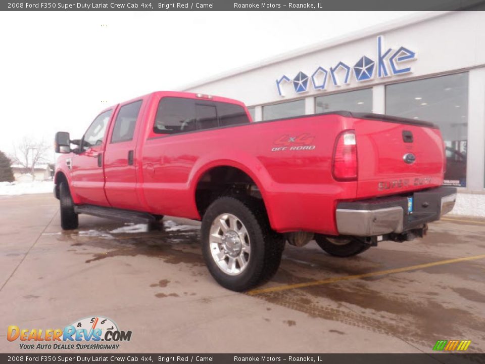 2008 Ford F350 Super Duty Lariat Crew Cab 4x4 Bright Red / Camel Photo #11
