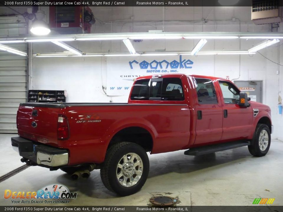 2008 Ford F350 Super Duty Lariat Crew Cab 4x4 Bright Red / Camel Photo #12