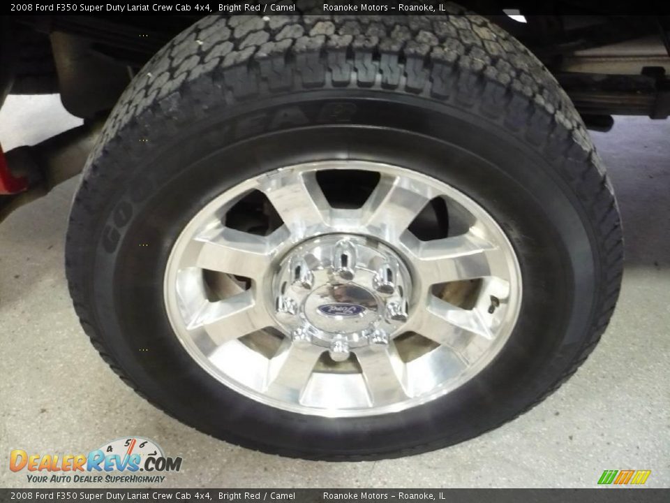 2008 Ford F350 Super Duty Lariat Crew Cab 4x4 Bright Red / Camel Photo #15