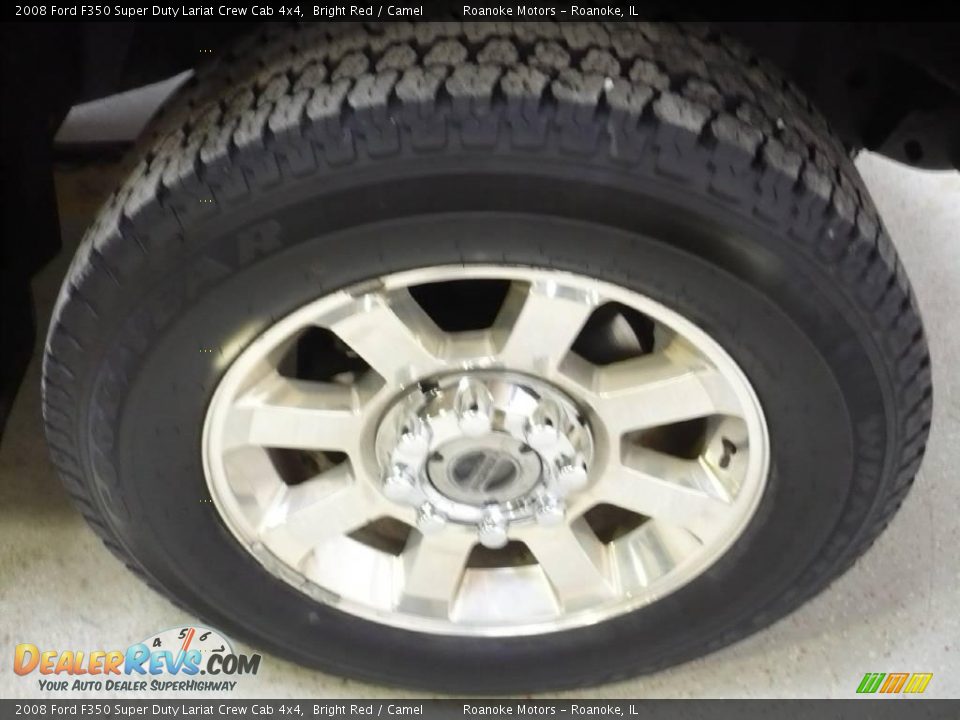 2008 Ford F350 Super Duty Lariat Crew Cab 4x4 Bright Red / Camel Photo #16