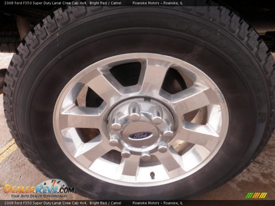 2008 Ford F350 Super Duty Lariat Crew Cab 4x4 Bright Red / Camel Photo #17