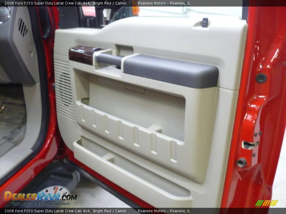 2008 Ford F350 Super Duty Lariat Crew Cab 4x4 Bright Red / Camel Photo #18
